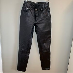 HELMUT LANG Black Leather Pants
